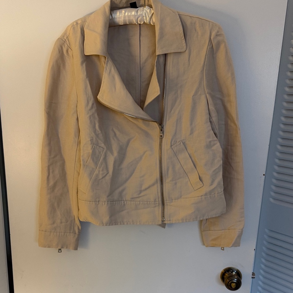 Petite Women's Linen Moto Jacket